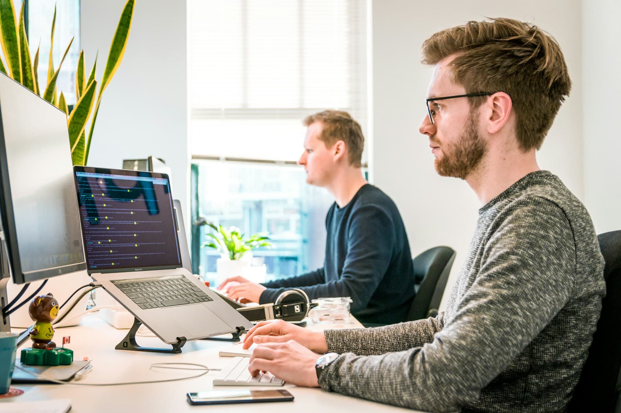 Software engineers working in a real development environment.
